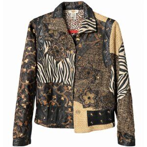 Sandy Starkman Women's Vintage Mixed-Media Wearable Art Jacket Size M